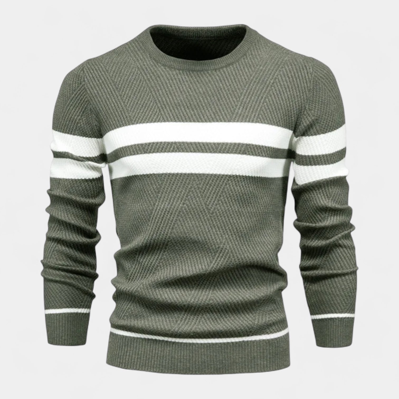 Norrskenberg | Herr Randig Tröja – Långärmad Crewneck