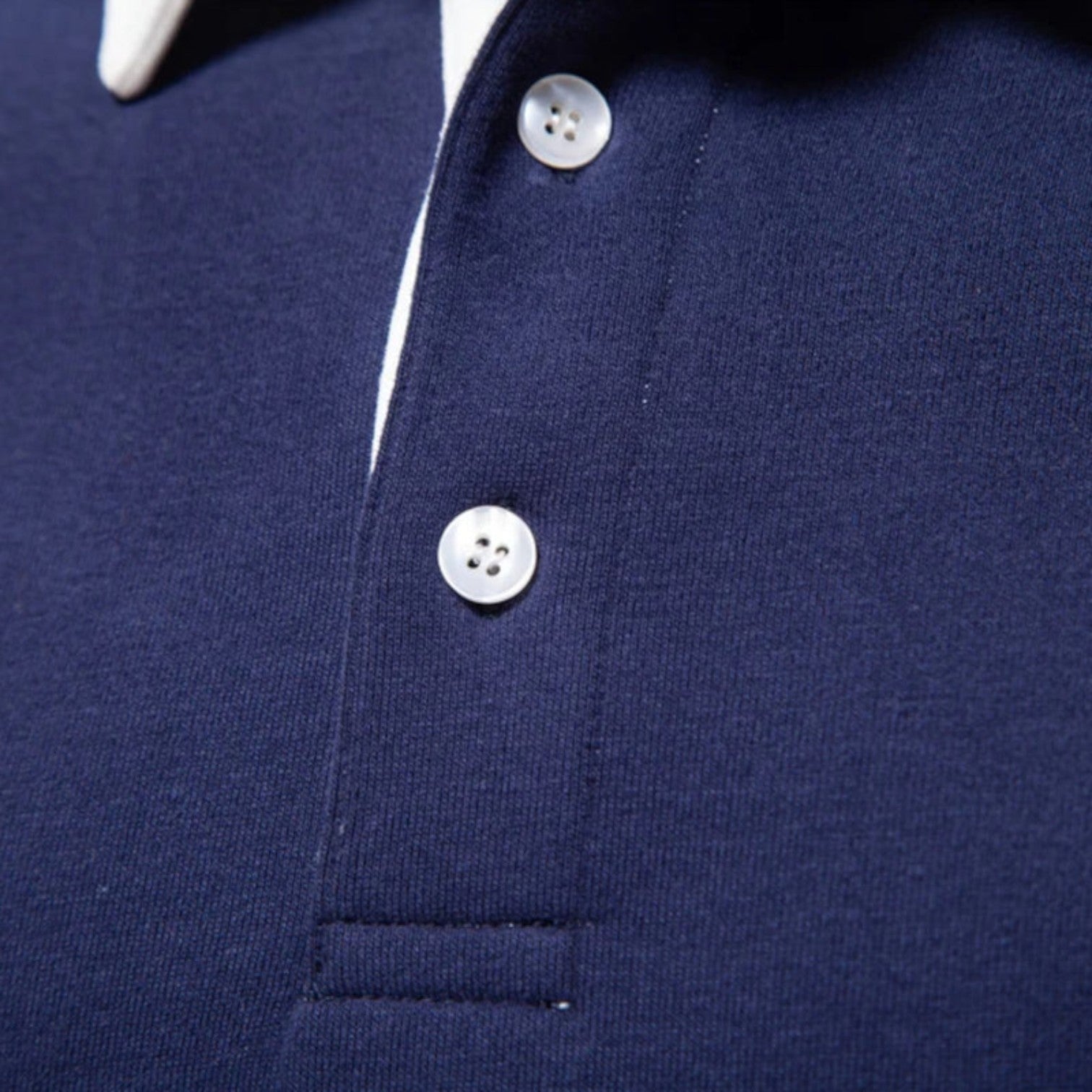 Norrskenberg | Herr Polo‑sweatshirt med Dresskrage – Bomullspullover