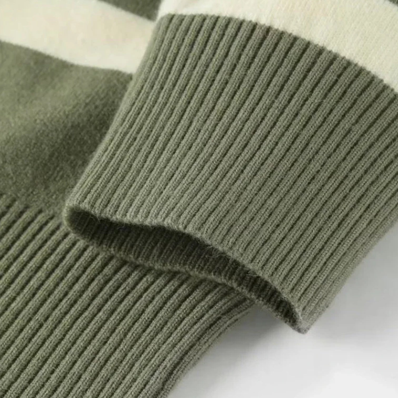 Norrskenberg | Randig Stickad Polo Piké-tröja för Herr