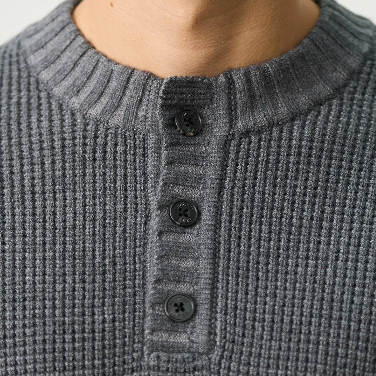 Norrskenberg | Henleytröja i Merinoull för Herr - Långärmad Stickad Pullover