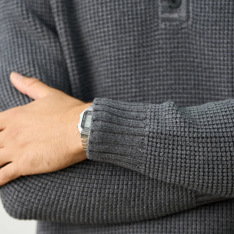 Norrskenberg | Henleytröja i Merinoull för Herr - Långärmad Stickad Pullover