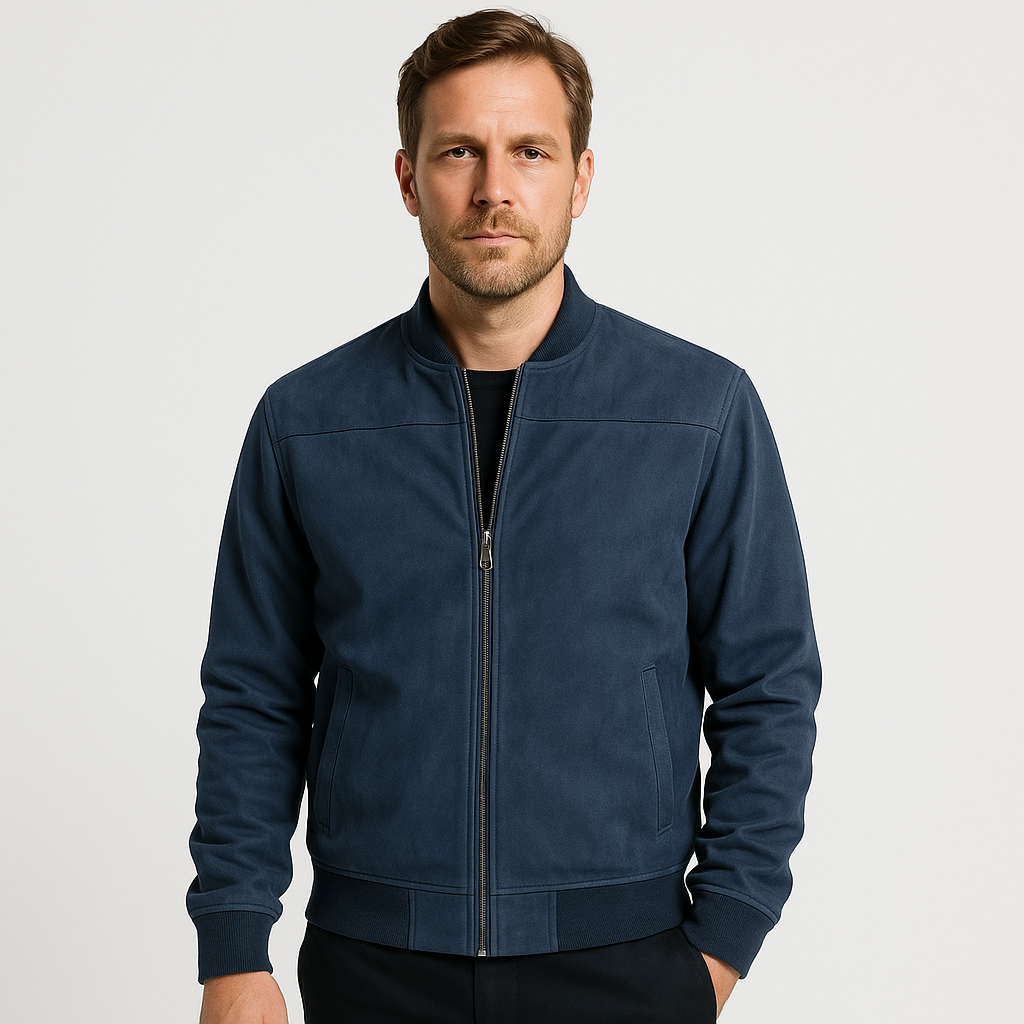 Norrskenberg | Bomberjacka för män - Mjuk fuskmocka