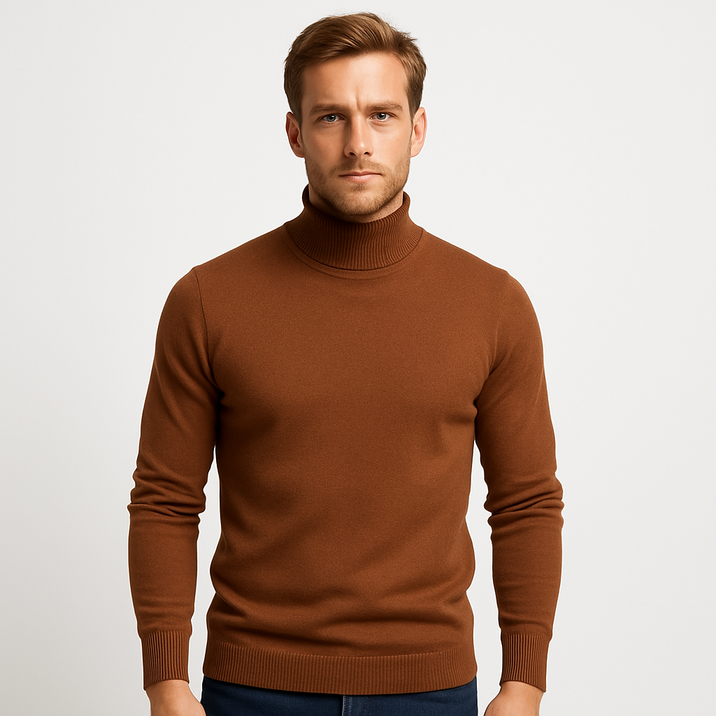 Norrskenberg | Ribbstickad Turtleneck-Tröja för Män