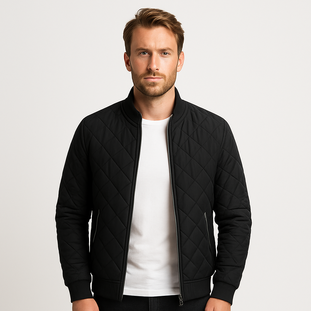 Norrskenberg | Diamantfodrad Bomberjacka för Herr - Vadderad Sportjacka