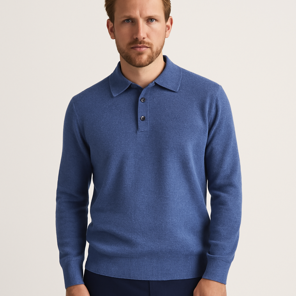 Norrskenberg | Cashmere Pikétröja för Män - Långärmad Polo
