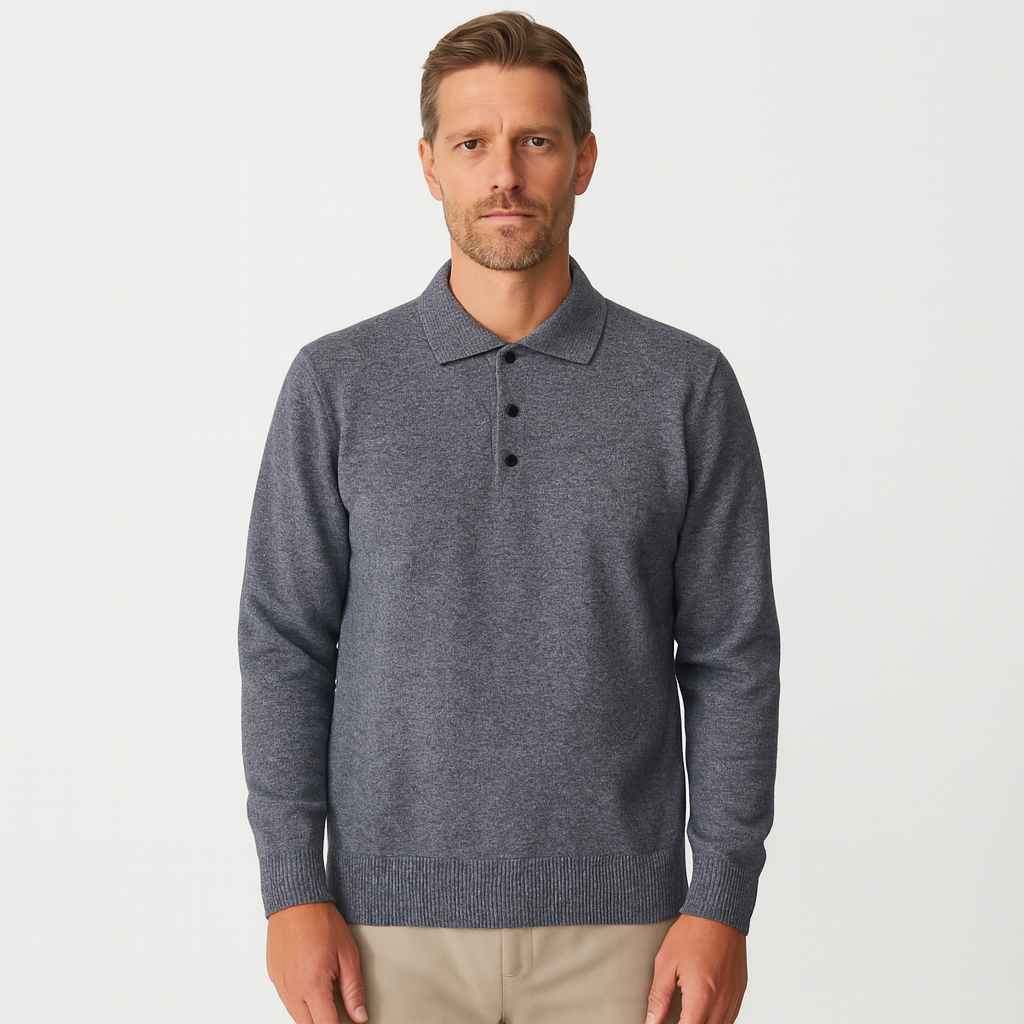 Norrskenberg | Cashmere Pikétröja för Män - Långärmad Polo