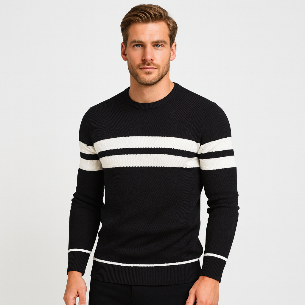 Norrskenberg | Herr Randig Tröja – Långärmad Crewneck