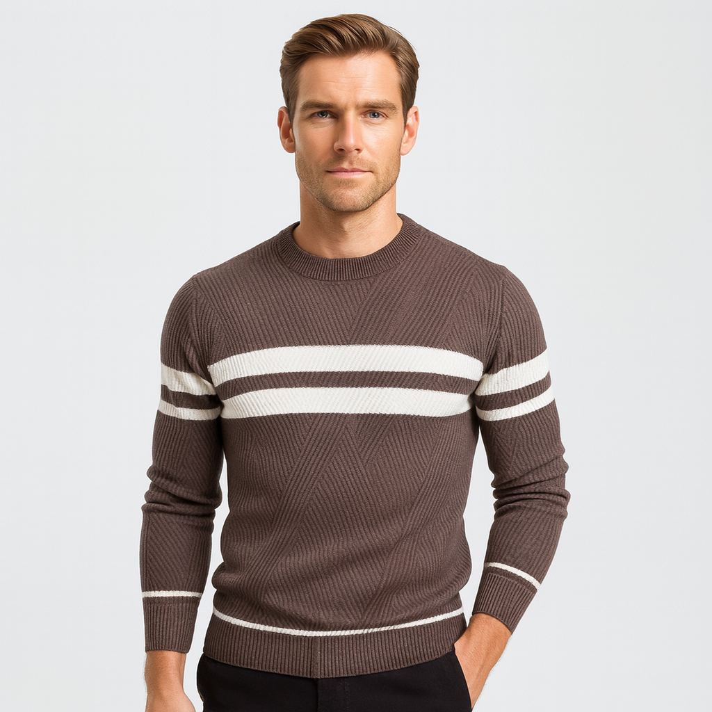 Norrskenberg | Herr Randig Tröja – Långärmad Crewneck