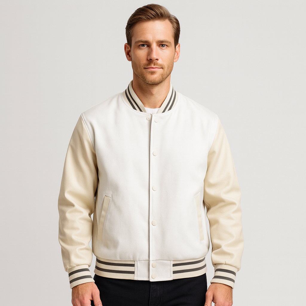 Norrskenberg | Collegejacka med Läderärmar - Baseball Jacka
