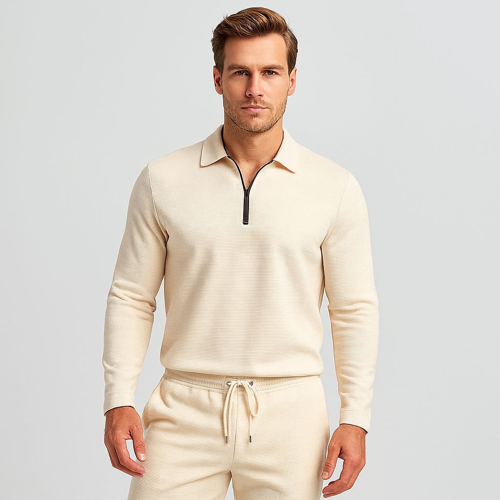 Norrskenberg | Herr Casual Tracksuit - Zip-Piké & Mjuka Joggers