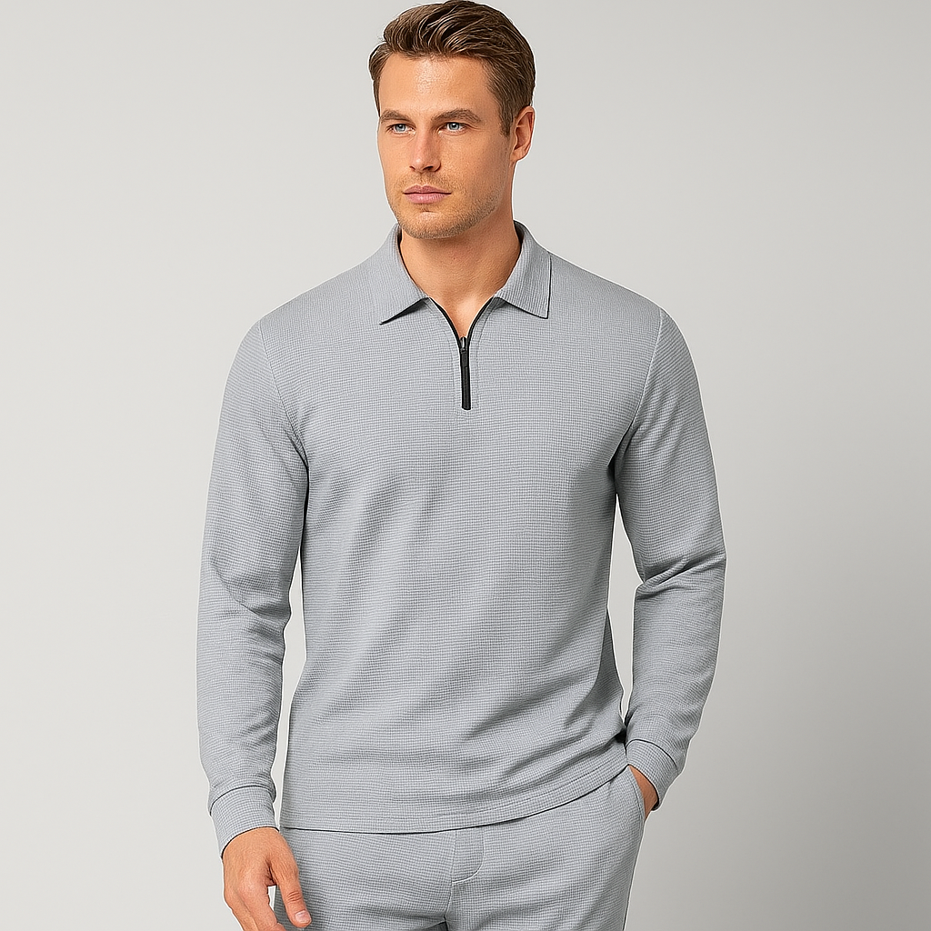 Norrskenberg | Herr Casual Tracksuit - Zip-Piké & Mjuka Joggers