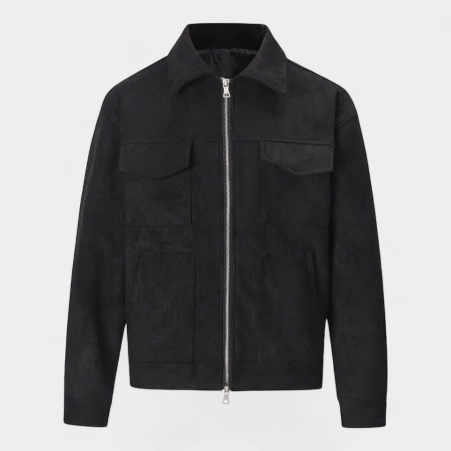 Norrskenberg | Casual Herrjacka i Fuskmocka - Dubbla Dragkedjor