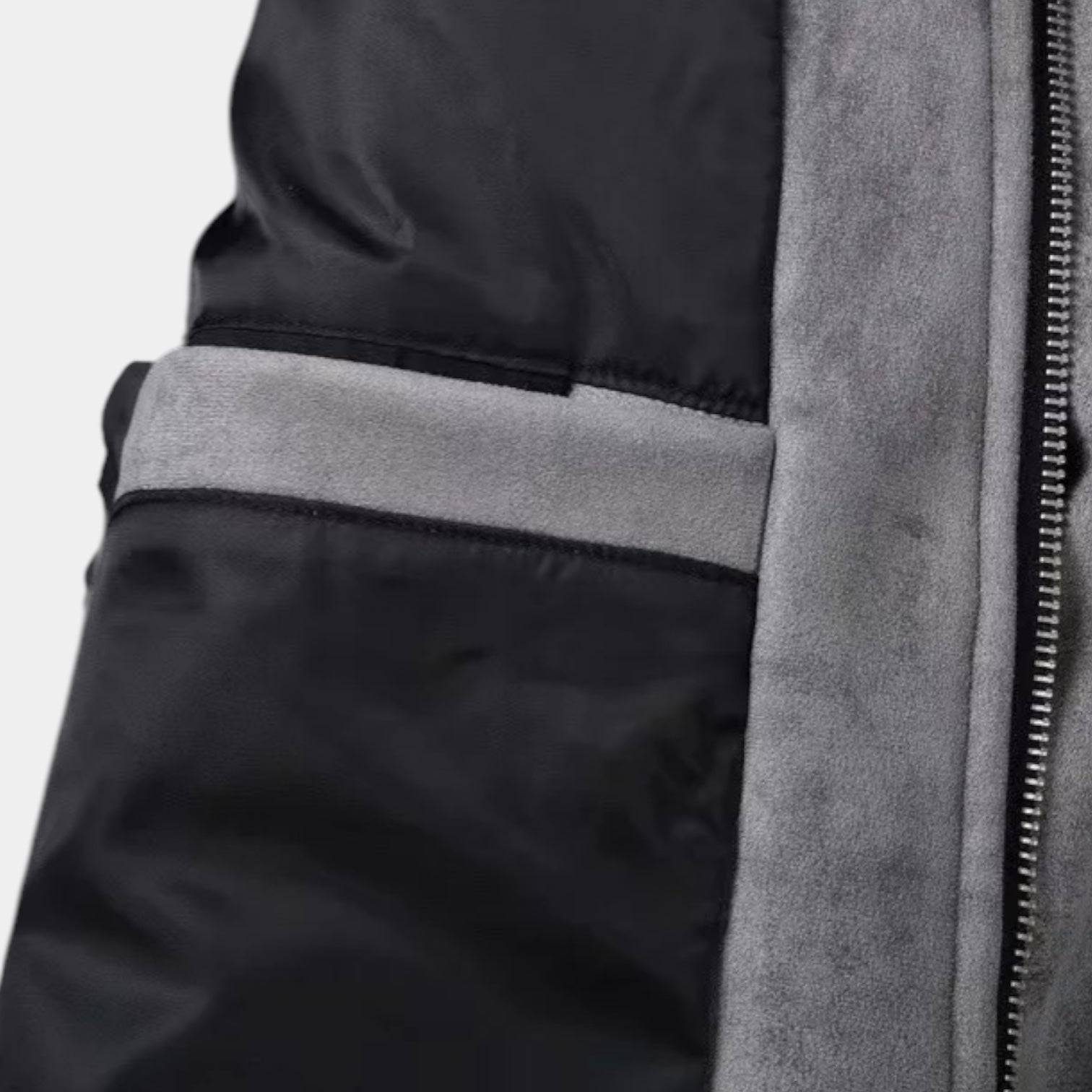 Norrskenberg | Casual Herrjacka i Fuskmocka - Dubbla Dragkedjor