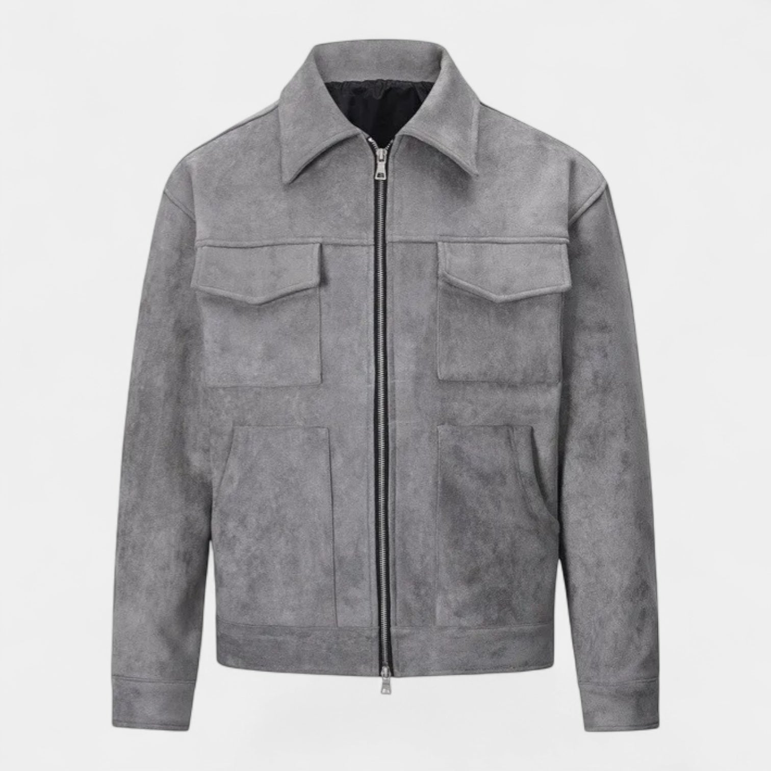 Norrskenberg | Casual Herrjacka i Fuskmocka - Dubbla Dragkedjor