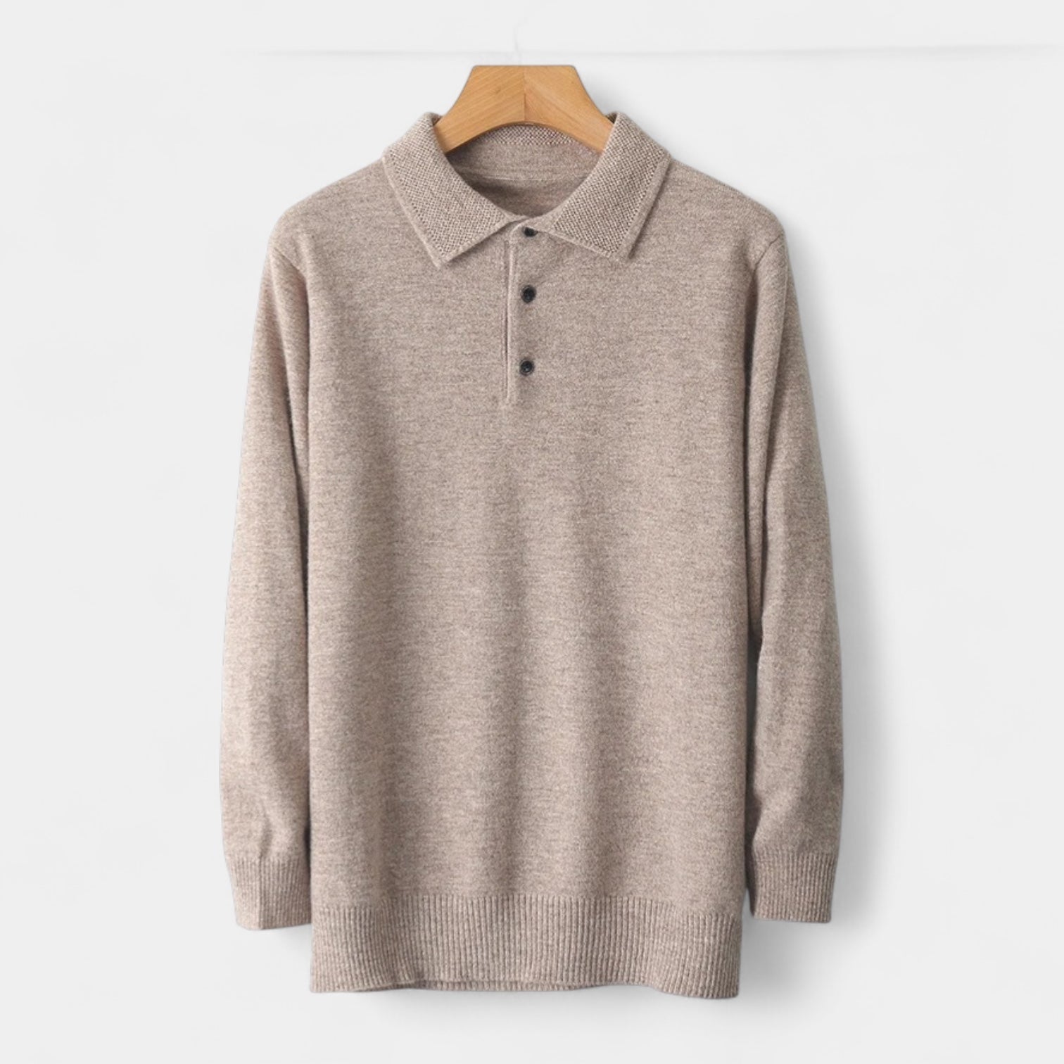 Norrskenberg | Cashmere Pikétröja för Män - Långärmad Polo