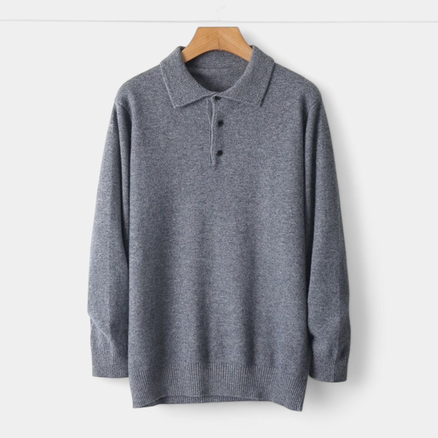 Norrskenberg | Cashmere Pikétröja för Män - Långärmad Polo