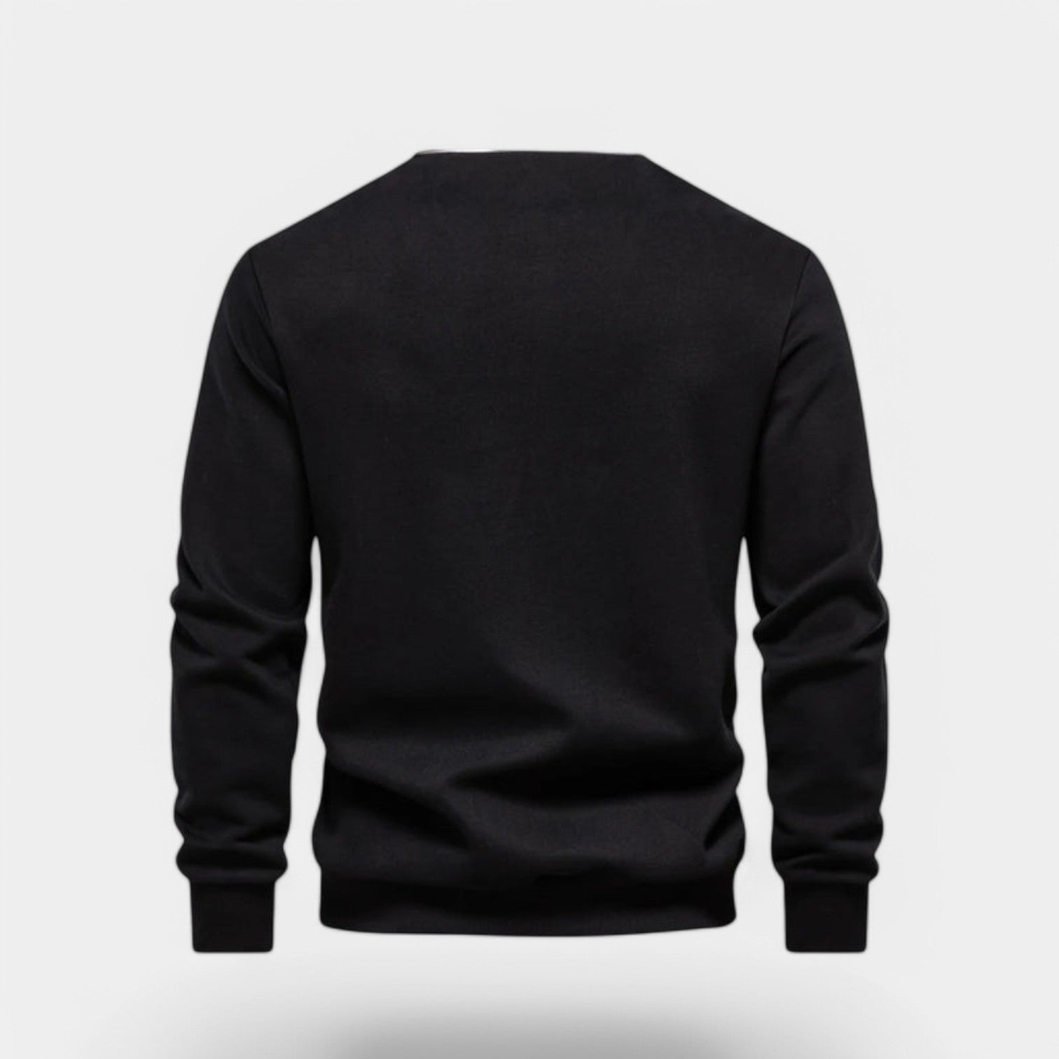 Norrskenberg | Herr Polo‑sweatshirt med Dresskrage – Bomullspullover