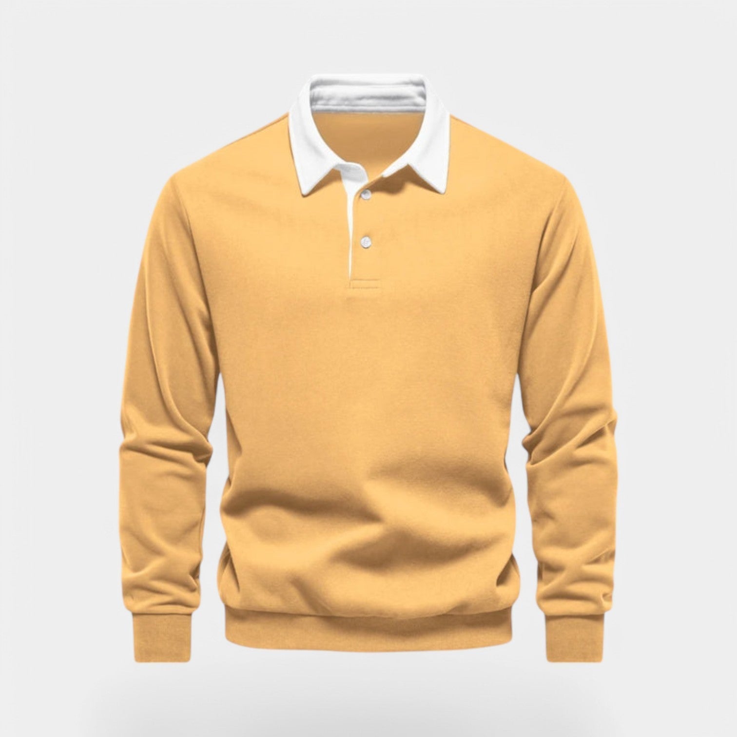 Norrskenberg | Herr Polo‑sweatshirt med Dresskrage – Bomullspullover