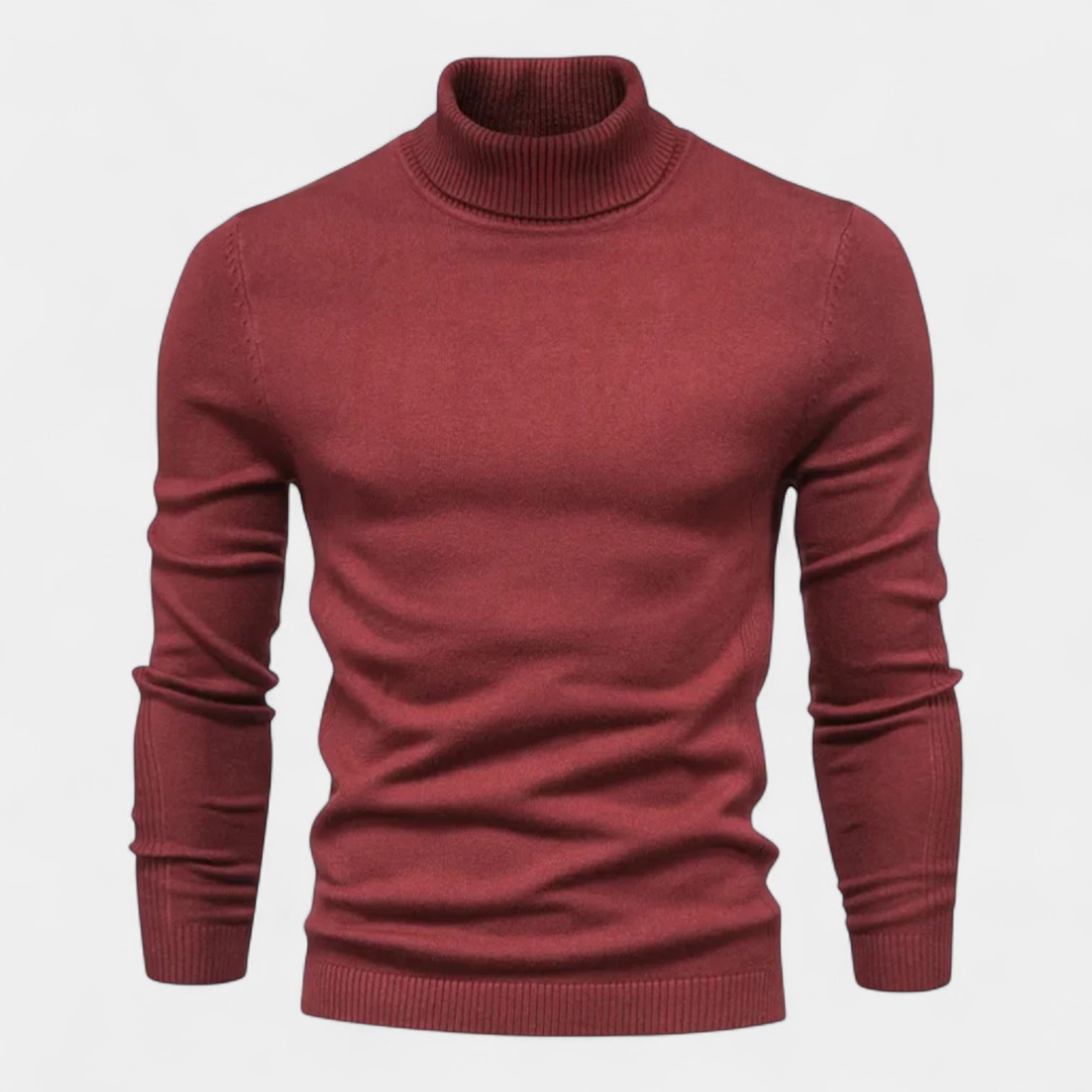 Norrskenberg | Ribbstickad Turtleneck-Tröja för Män