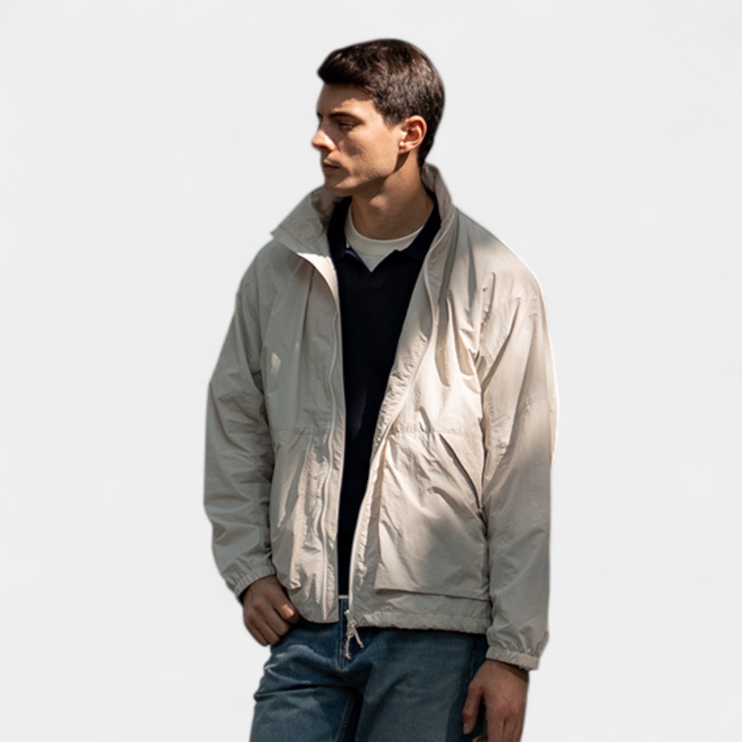 Norrskenberg | Herr Vindjacka med Infälld Huva - Lätt & Vattenavvisande