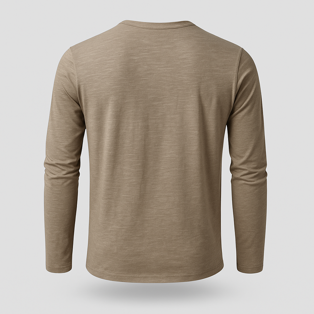 Norrskenberg | Långärmad Henley Skjorta i bomull | Casual Shirt