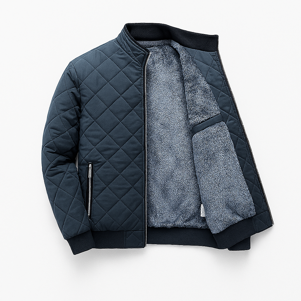 Norrskenberg | Diamantfodrad Bomberjacka för Herr - Vadderad Sportjacka