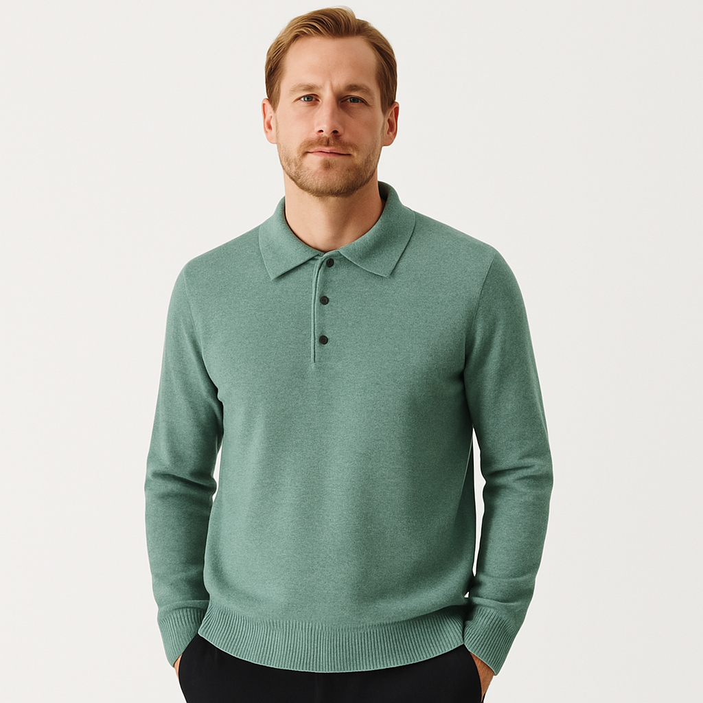 Norrskenberg | Cashmere Pikétröja för Män - Långärmad Polo