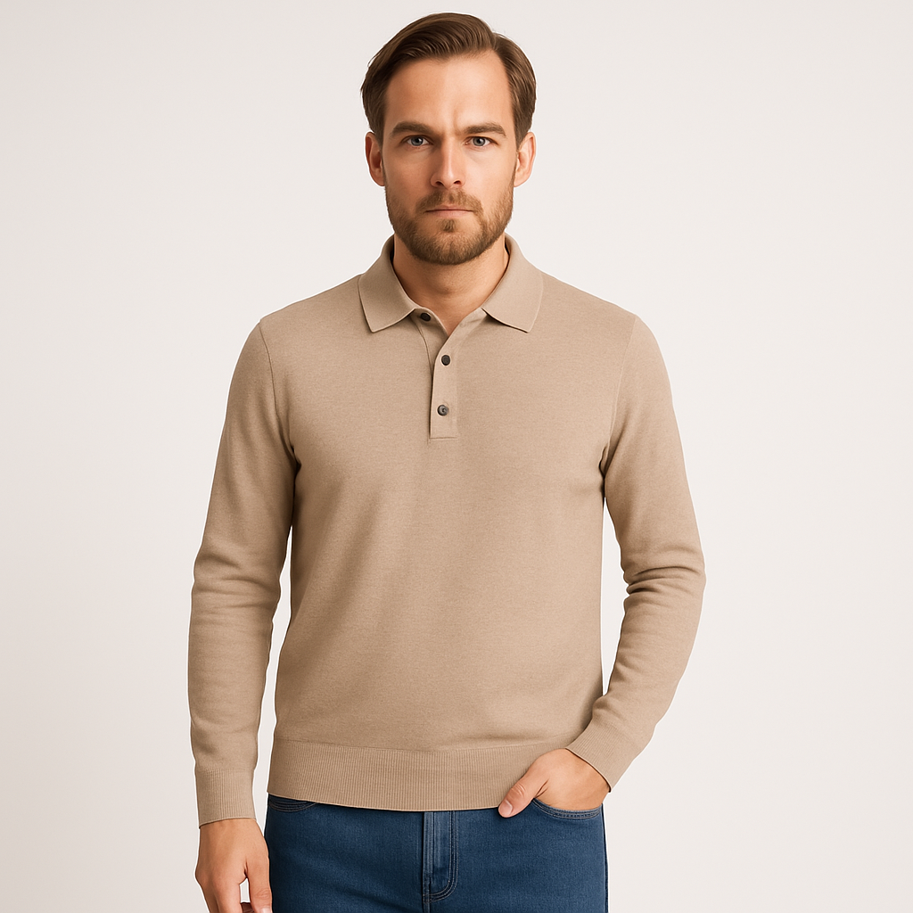 Norrskenberg | Cashmere Pikétröja för Män - Långärmad Polo