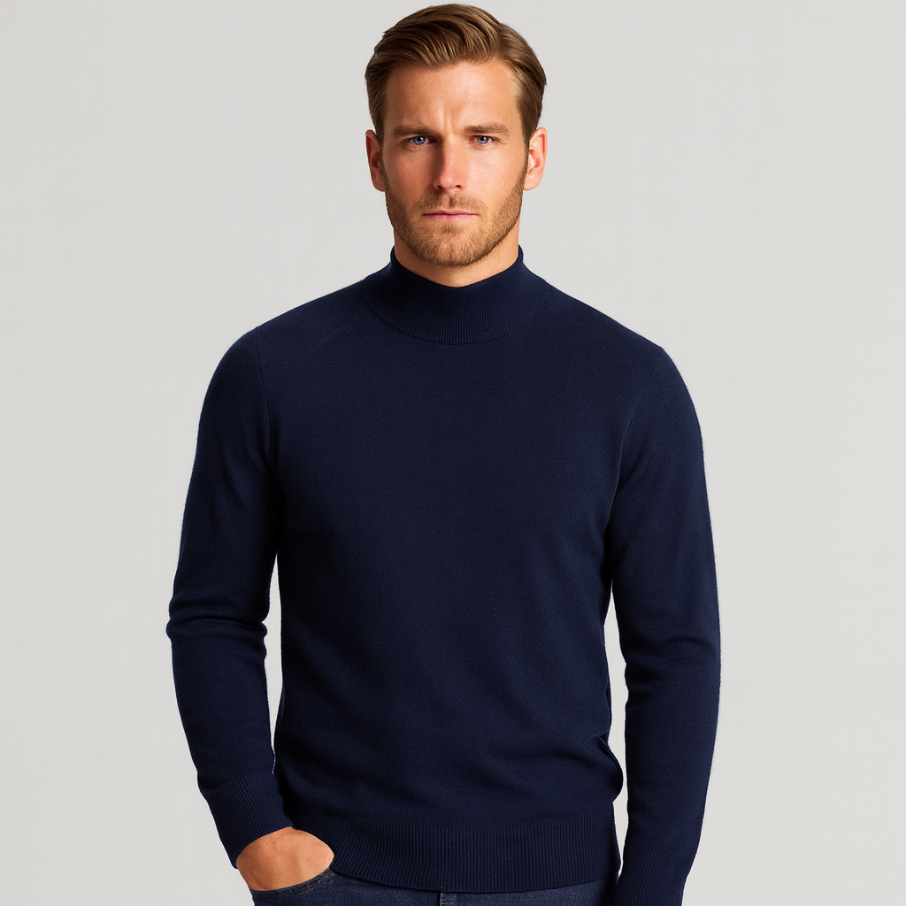 Norrskenberg | Herr Tröja med Halvhög Turtleneck - Merino