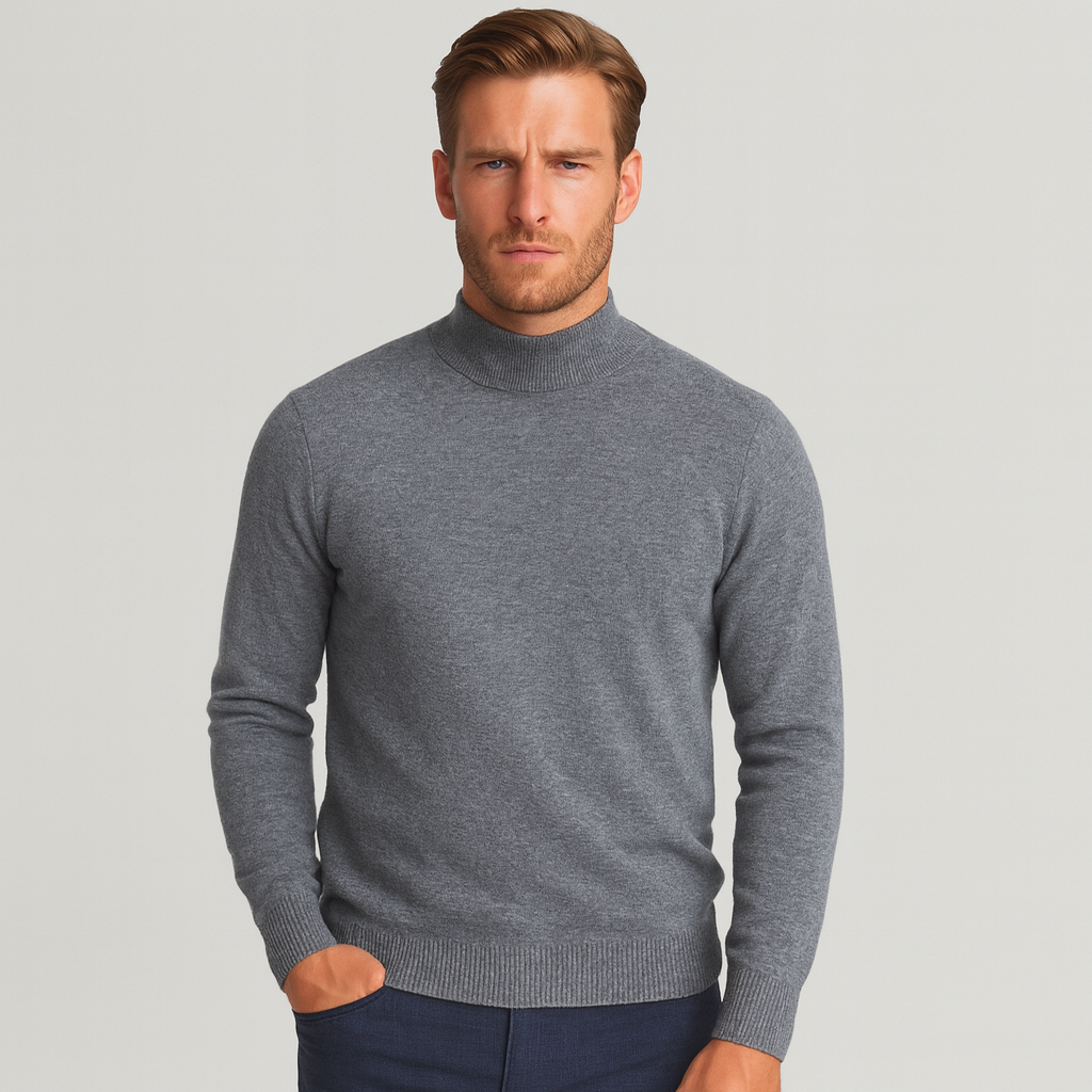Norrskenberg | Herr Tröja med Halvhög Turtleneck - Merino