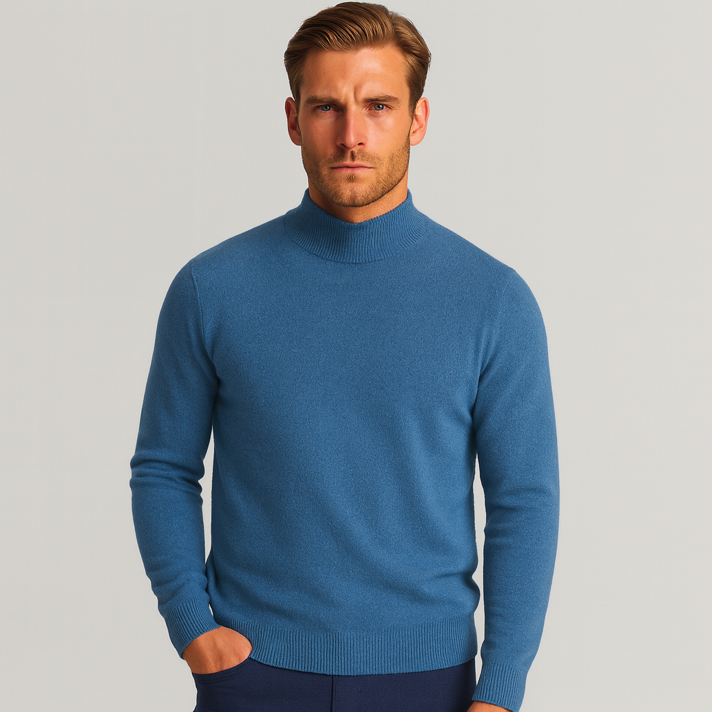 Norrskenberg | Herr Tröja med Halvhög Turtleneck - Merino