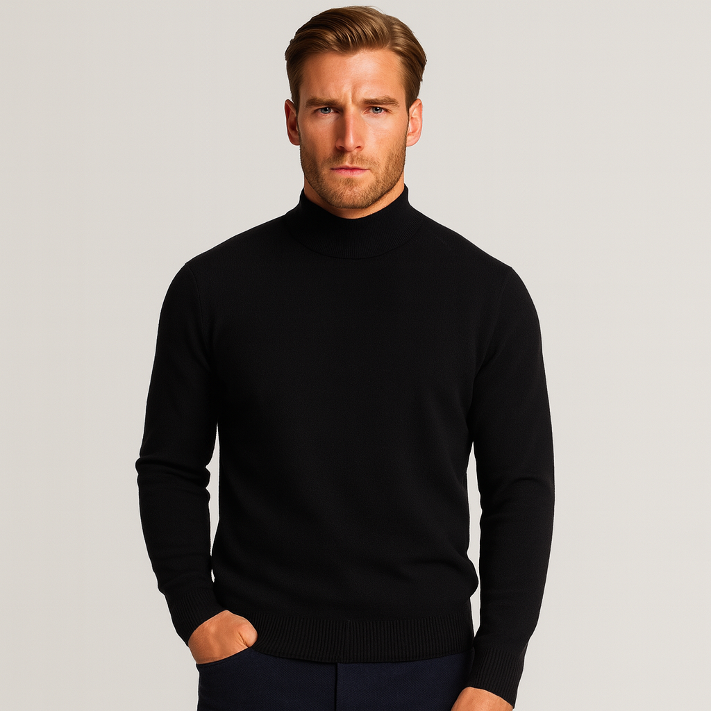 Norrskenberg | Herr Tröja med Halvhög Turtleneck - Merino