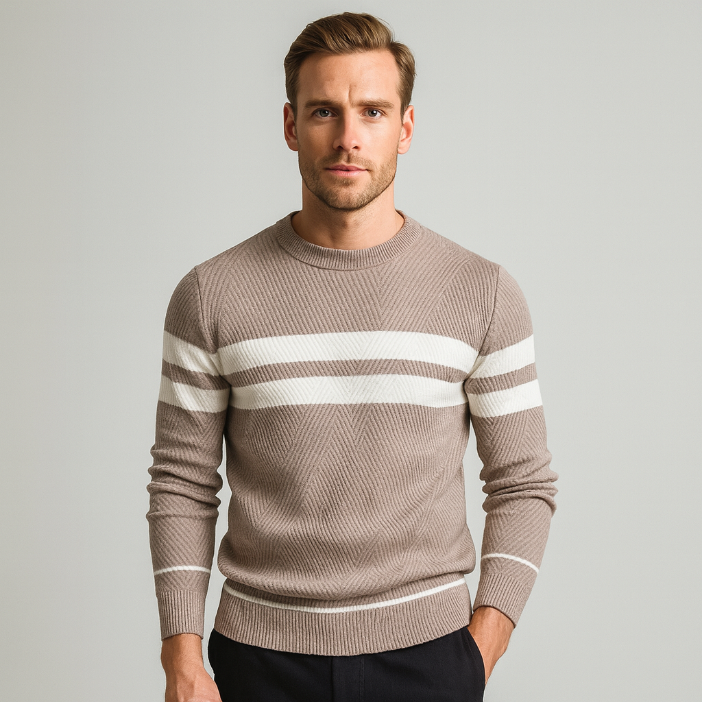 Norrskenberg | Herr Randig Tröja – Långärmad Crewneck