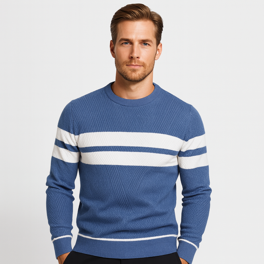 Norrskenberg | Herr Randig Tröja – Långärmad Crewneck