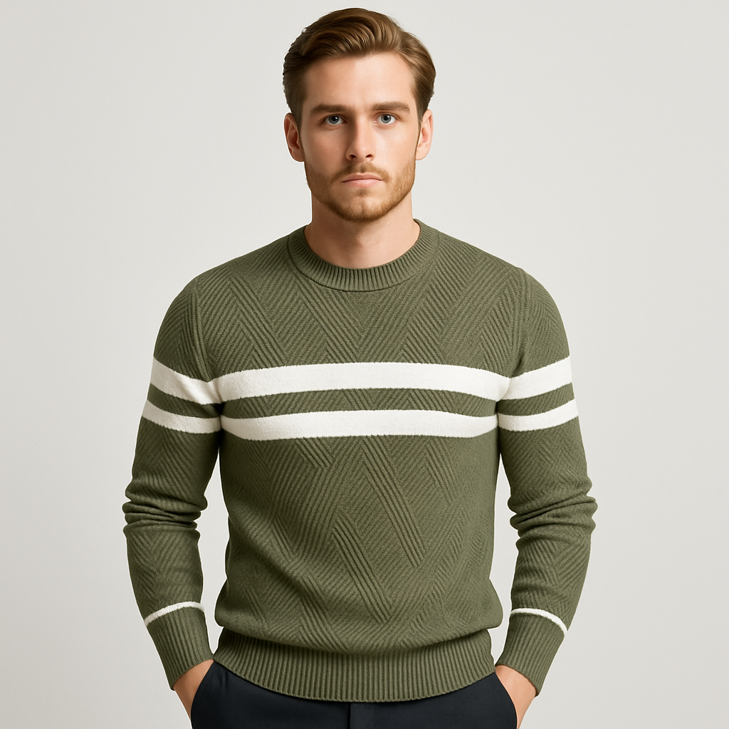 Norrskenberg | Herr Randig Tröja – Långärmad Crewneck