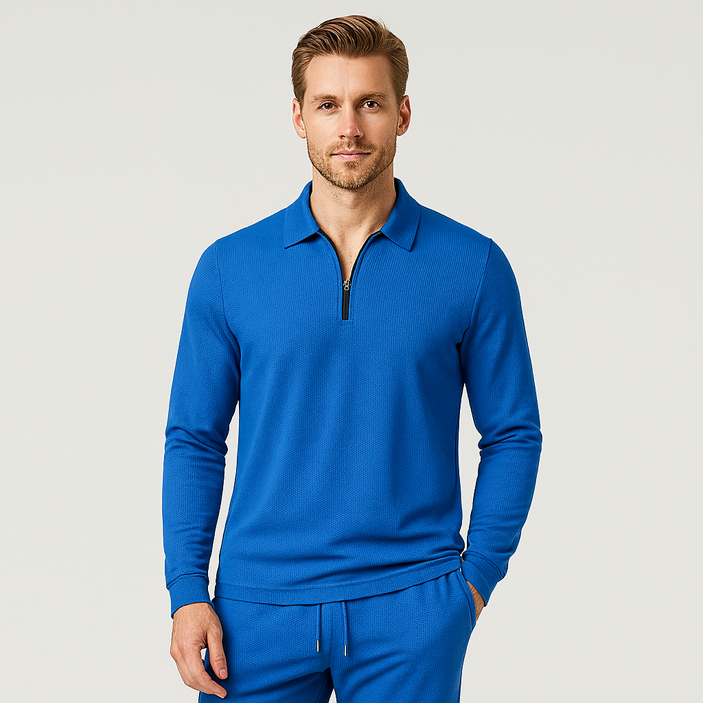 Norrskenberg | Herr Casual Tracksuit - Zip-Piké & Mjuka Joggers