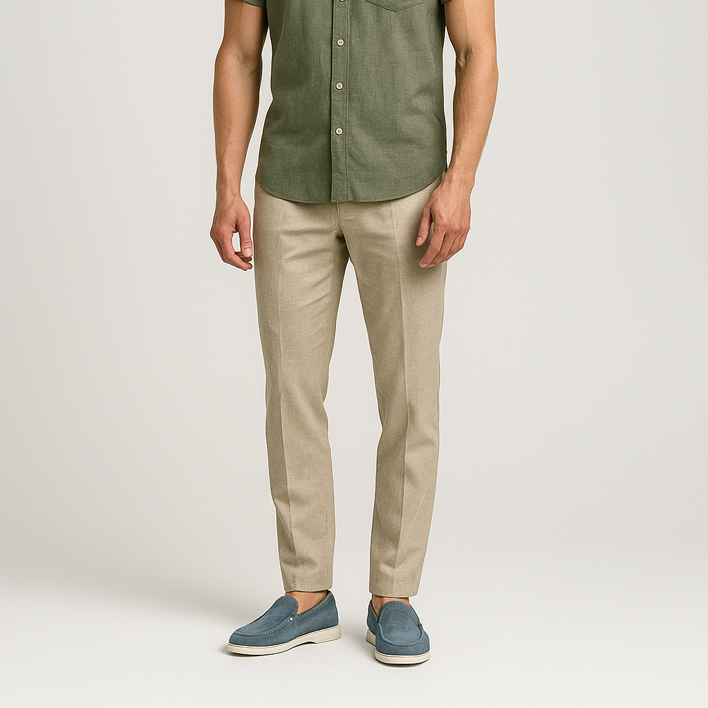 Norrskenberg | Herrbyxor i linne - Lätta och luftiga sommarbyxor