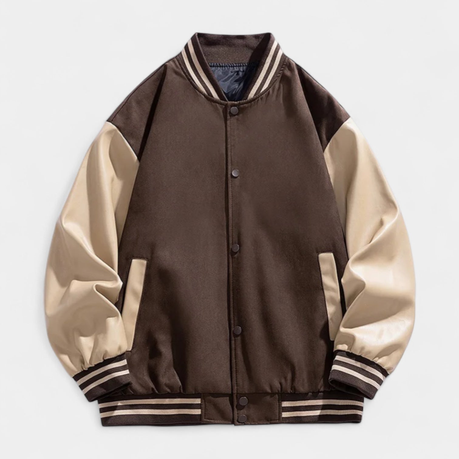 Norrskenberg | Collegejacka med Läderärmar - Baseball Jacka