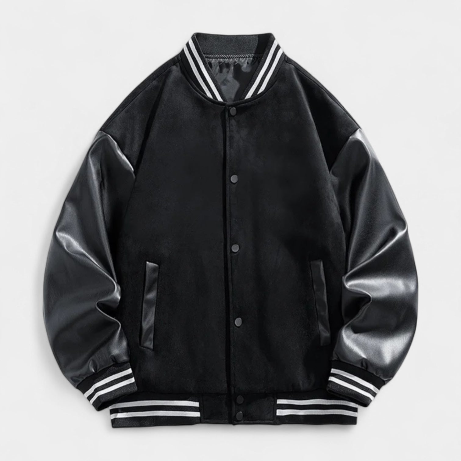 Norrskenberg | Collegejacka med Läderärmar - Baseball Jacka