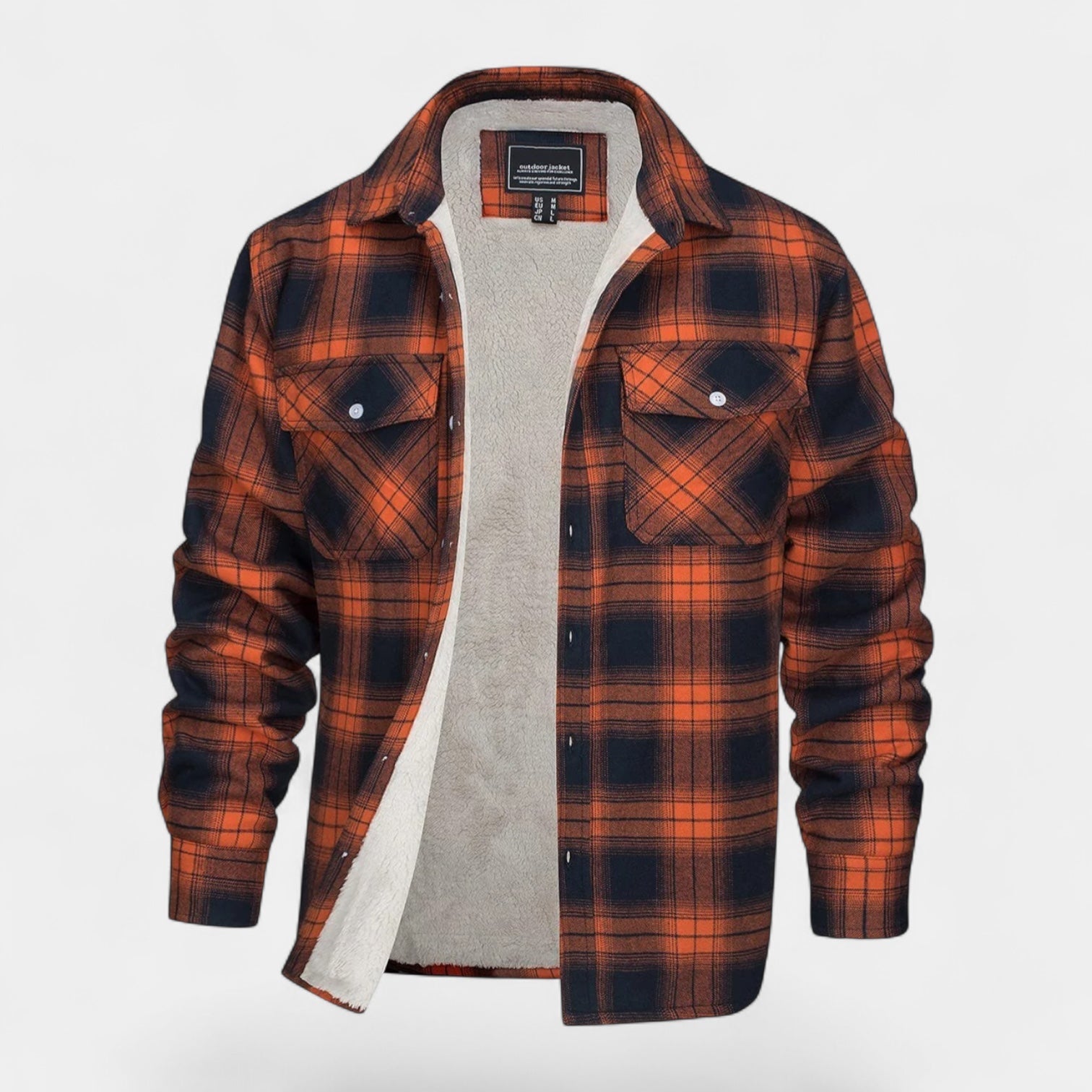 Norrskenberg | Herr Flanellskjorta med Fleecefoder - Overshirt